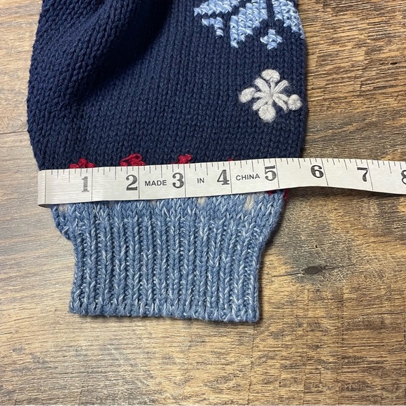Vintage Fair Isle Nordic Deer Snowflake Sweater Womens Large (14-16) Blue Ski - Picture 6 of 8